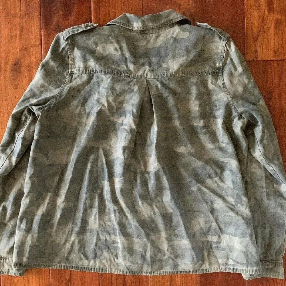 LUCKY BRAND Jacket Camo Shirt Size M 🆕 Military Army Combat Green Camoflage - Picture 11 of 11